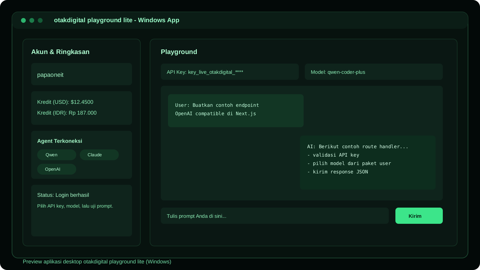 Preview tampilan otakdigital playground lite